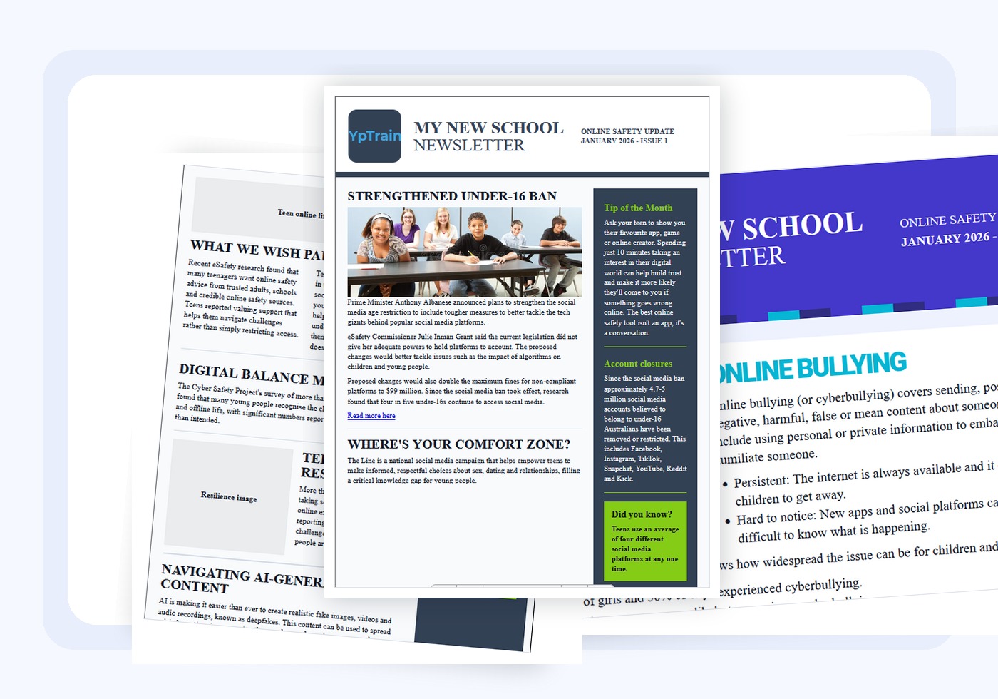 Preview of a school-branded Cyber Insiders newsletter